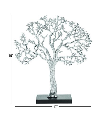 Aluminum Metal Tree Decorative Sculpture Home Decor Statue Accent Figurine 17" X - Picture 6 of 11