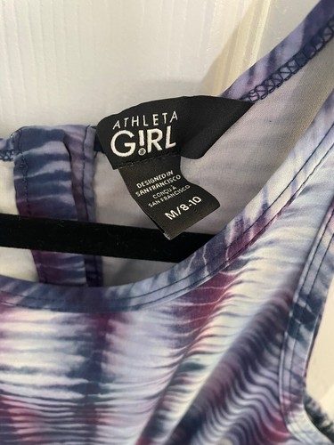 Athleta Girl On the Go Romper Short Shoreline Enchanted Blue Purple Medium 8 10 - Picture 3 of 6