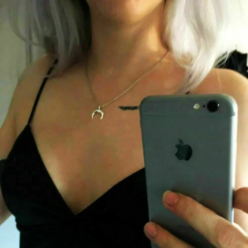 Collana LUNA rovesciata Argento mezzaluna catena Acciaio inox con ciondolo Donna - Immagine 2 di 4