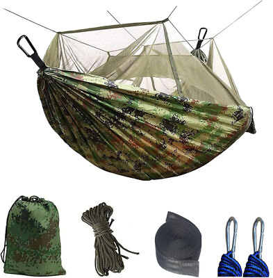 660lbs Portable Double Person Camping Hammock Tent with Mosquito Net Hanging Bed