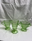 Vintage Green Depression Open Sugar and Creamer Set