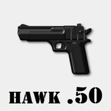 Hawk .50 Pistol compatible with toy brick minifigures Army Police