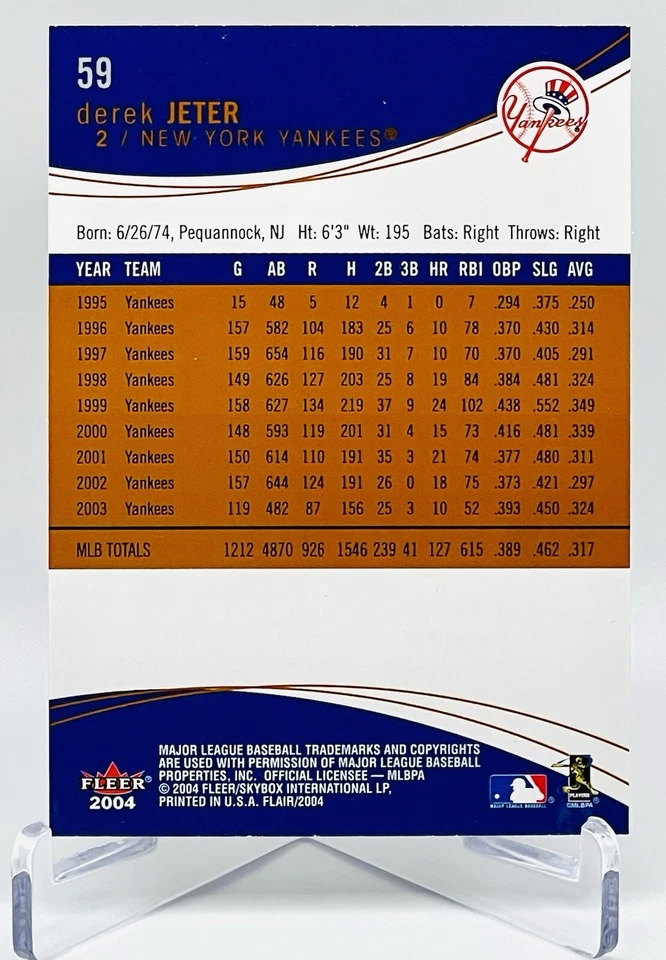 2004 Flair #59 Derek Jeter New York Yankees - Image 2 of 2