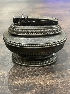 Vintage RONSON  Queen Anne  Silver Butane Table Lighter (J4)
