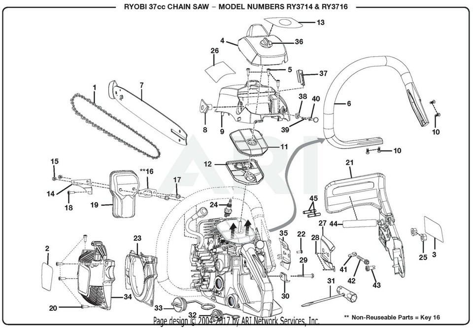 Ryobi RY3714/RY3716 Barra Guida Di Ricambio OEM - 311752001 - Foto 7