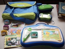 Leapfrog learning cnter, handheld and pad, with books, pen, Leapster