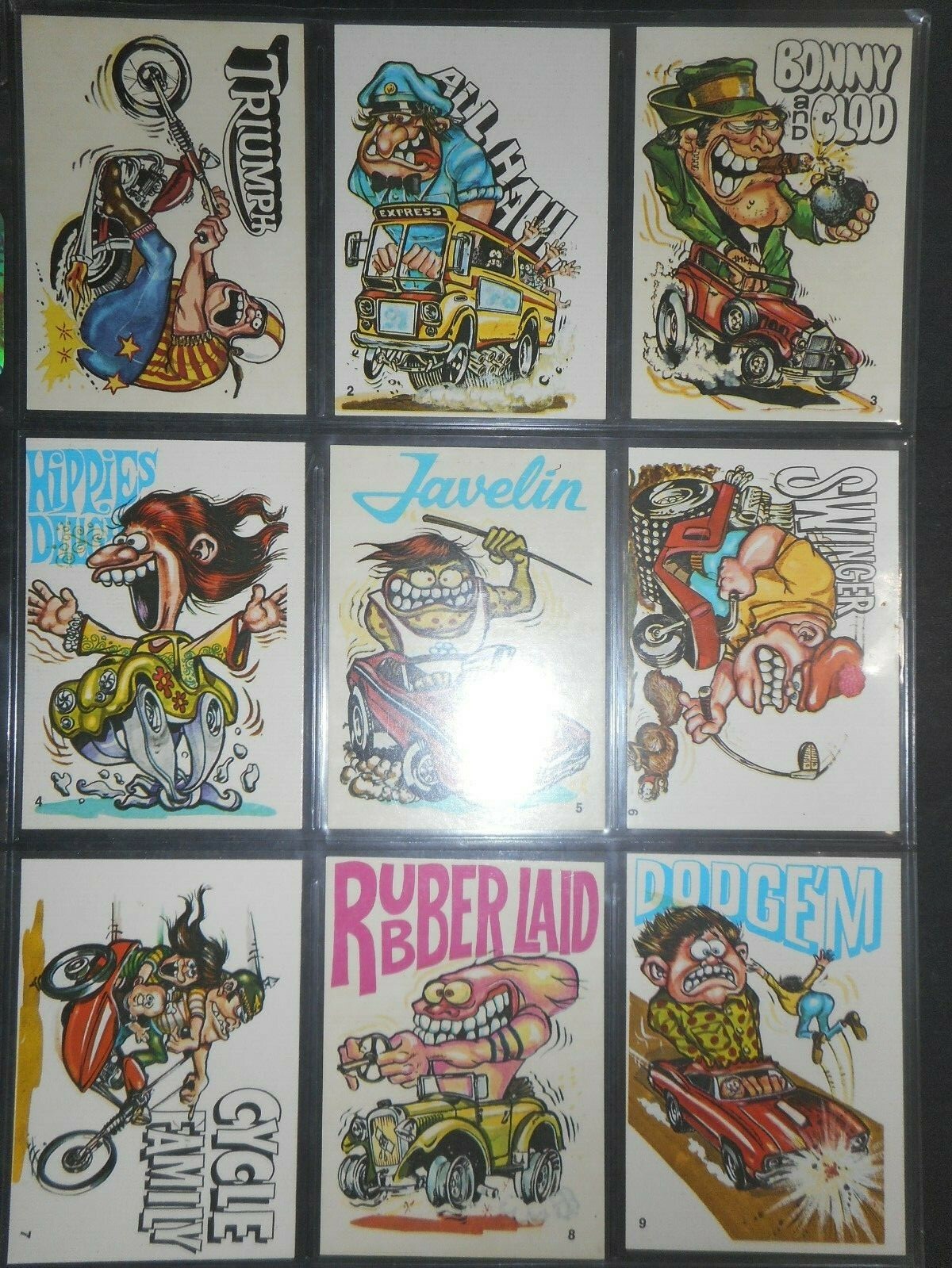 1973 FABULOUS ODD RODS COMPLETE(66) STICKER SET & WRAPPER DONRUSS *MINT