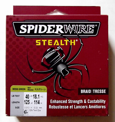 (1) Spool Spiderwire Stealth Braided 40LB Line(Moss Green-125yd)Bass-''NIP''