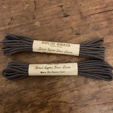 Vintage Gray 63" Cord Shoe Laces Solid Braid ~Blind Eyelet~ 1 PAIR