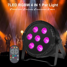 7LED Par Light DMX RGBW 4 IN 1 Strobe Stage Light Sound Activated Remote Control