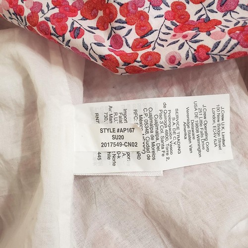 J.CREW Womens Cotton Poplin Tiered Popover Midi Dress S Liberty Wiltshire Print - Picture 15 of 15