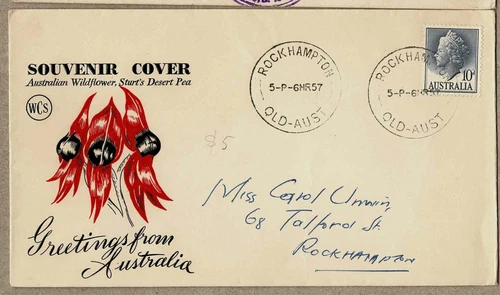 Australia 1957 WCS Wesley 10d QEII Souvenir FDC Cover