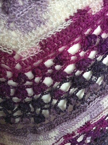 Nuovo fatto a mano all'uncinetto multicolore tonalità viola 10% mohair e acrilico - Foto 3 di 5