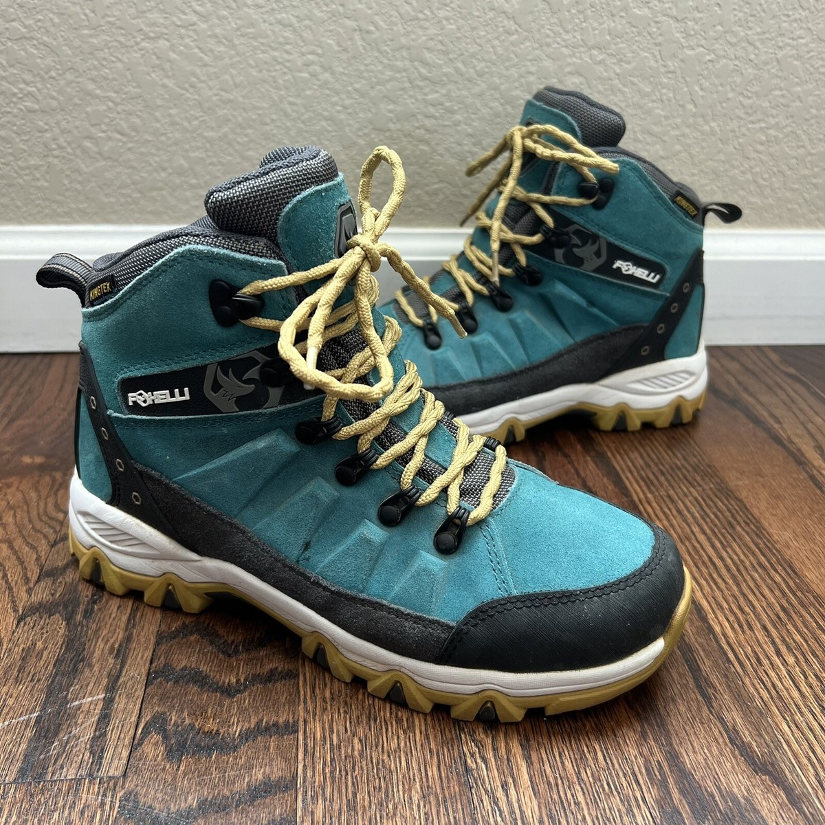 Foxelli Women Hiking Boot Teal Sz 8 Waterproof Breathable Lace Up