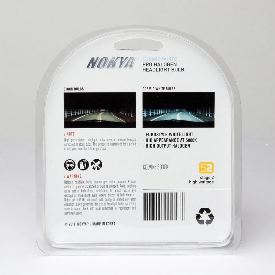 Nokya 5000K Blanco H7 Nok8016 70W Dos Bombillas Cabeza Luz Luz Baja Lámpara de Repuesto Foto 3 de 4