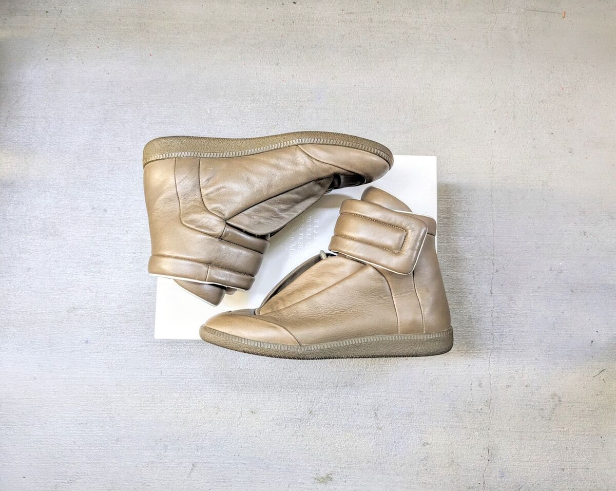 Maison Margiela Future Olive Green Men 9 42 Leather High Top Maison Margiela Future Olive Green Men 9 42 Leather High Top
