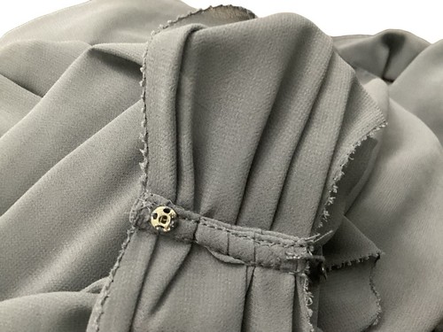 Amanda Wakely Grey Viscose Chiffon Long 44” Dress Size 20 Ec Away 3.9 Fit 18-20 - Picture 5 of 5