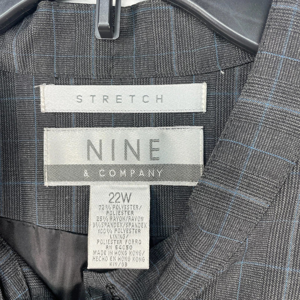 Nine and Co Blazer Coat Womens Plus size 22W Gray Full Zip Up Business Career - Image 3 of 4