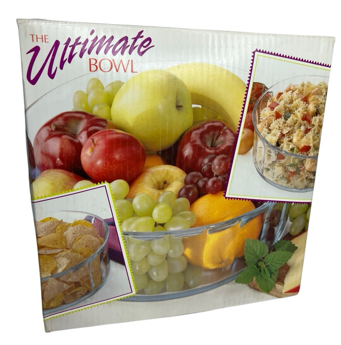 Classic Modern Clear Ribbed Thick Large Glass Serving Bowl by Indiana Glass USA