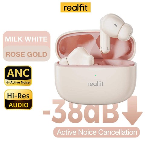 Realfit F3 ANC Active Noice Cancellation Bluetooth Earphones ENC Call HIFI Stere - Zdjęcie 10 z 10