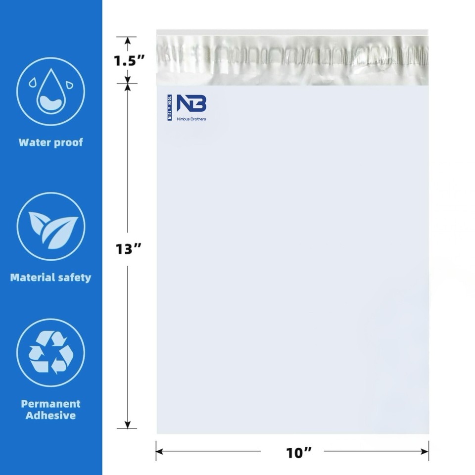 WHITE POLY MAILERS ENVELOPES BAGS 6X9 9X12 10X13 14X18 16X18 16X21 18X21 19X24 E - Foto 2