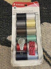 SINGER Polyester Hand Sewing Thread 12 Spools Needles  Threader ASSORTED COLORS