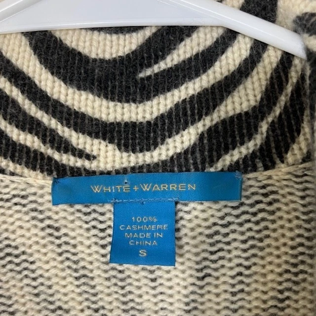 White and Warren Cashmere Jacket Womens Small Blazer Zebra Print One Button - Image 3 of 4