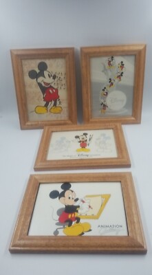 VTG Walt Disney Animation Gallery Post Cards Mickey Mouse Set Framed unused HG38