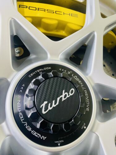Porsche Carbon Fibre Effect Centre Lock Covers Centre Caps RS/GT3/GTS/Turbo/3RS - Picture 7 of 17
