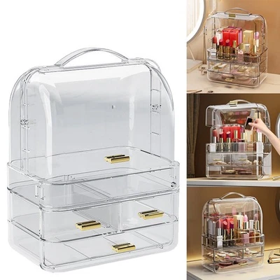 MARKENLOS Kosmetik Organizer weiß/transparent Make-up Beauty Organizer Schminktisch Koffer