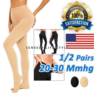 High Waist Compression Pantyhose 20-30 Women USA Plus Size Sock Soothe Tiredness