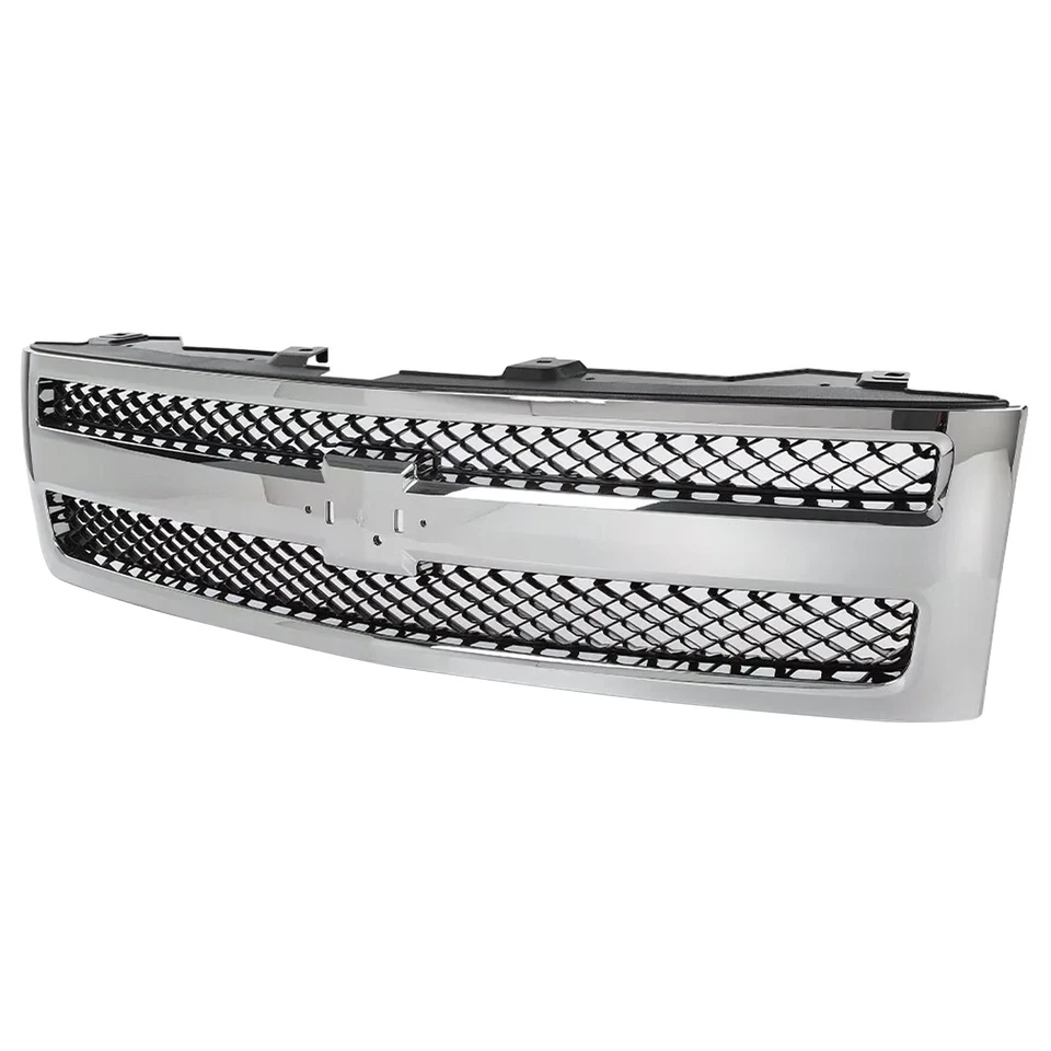 Mesh style Black&Chrome Upper Grille For Chevrolet Silverado 1500 2007-2013 Foto 2 de 4