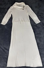 Sandra Darren Women's Envelope-Button-Neck Sheath Sweater Dress White Size XL