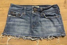 Vintage Y2K Abercrombie  Fitch 1892 Denim Micro Mini Skirt Sz 00 28  Waist