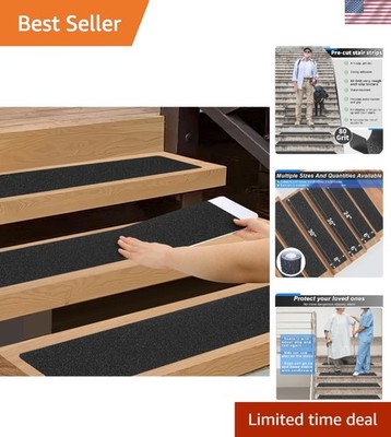 Outdoor Stair Treads Non-Slip Step Strips for Wooden Steps 10 Pack 6  x 24  A...