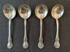 Towle Old Master Sterling Silver Cream Soup Spoons Set of 4 Monogram V