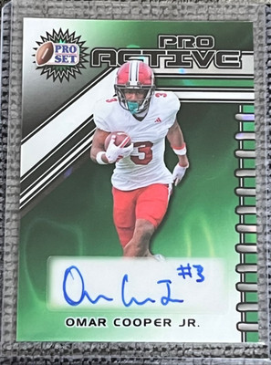 2025 Pro Set Metal Omar Cooper Jr. Green PRO ACTIVE Auto #2/5 - Jets 1st Rnd WR