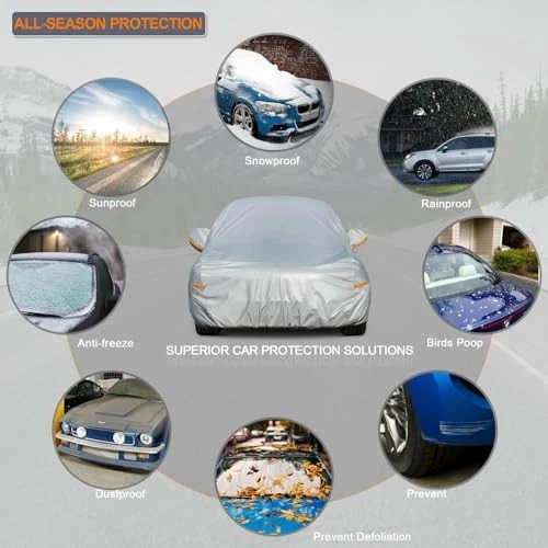 For Volvo V60 & BMW 3 Series Touring 6 Layers Waterproof All Weather Car Cover w Foto 4 de 4