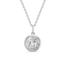 Baptism Medal 11mm Toddler/Kids Necklace Religious - Sterling Silver