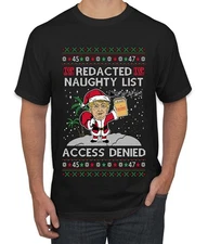 Redacted Naughty List Access Denied Ugly Christmas Men's T-Shirt