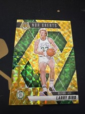 2024-25 Panini Mosaic - NBA Greats Larry Bird #299 Reactive Yellow Mosaic Prizm