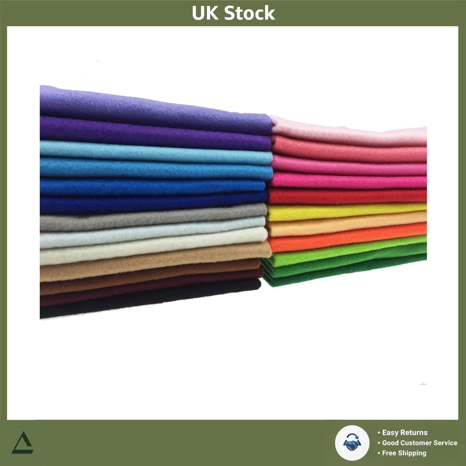 Nonwoven Soft Felt Fabric Sheets For DIY Sewing 30x30cm 1.4mm 24 Pcs