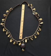 Antique Native American Bandelier, Faux Carved  Elks Teeth. Circ 1870s