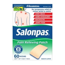 Salonpas Pain Relieving Patch - 8 Hour Pain Relief - 60ct