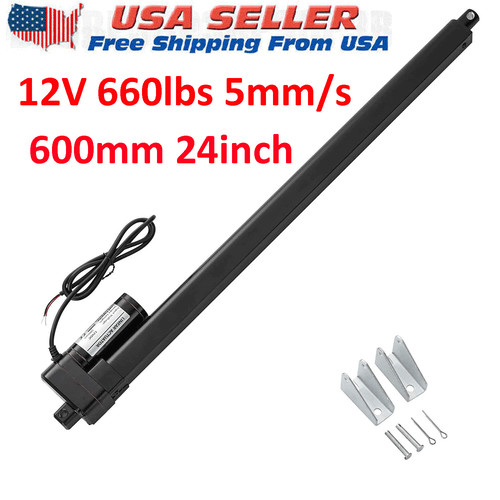 Actuador lineal 24 pulgadas 600 mm 3000N 660 lb 5 mm/S 12 V resistente impermeable IP65 - Imagen 1 de 15