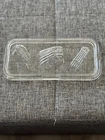 Vintage Federal Glass refrigerator dish lid with embossed vegetables