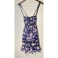 Urban Outfitters Sz S Women’s Baby Doll Pockets Lace Purple/Blue Strapless Dress