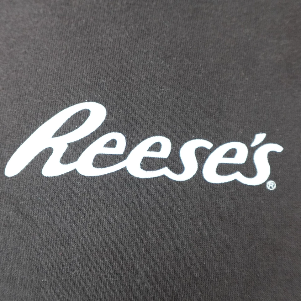 Camisa masculina vintage Reese XL preta Hershey's ponto único EUA logotipo doce anos 90 T - Imagem 3 de 4