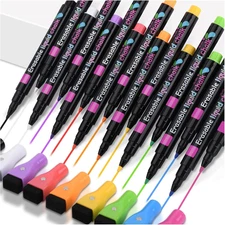 16 Pack Magnetic Wet Erase Markers, Liquid Chalk Markers Ultra Fine Tip for Acry