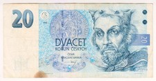 1994 Czech Republic 20 Korun 613959 Paper Money Banknotes Currency